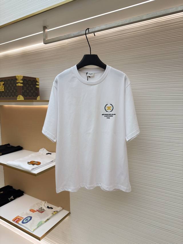 200 Celine Wheat Circle Crew Neck Short-Sleeve T-Shirt Original: Purchased for 5