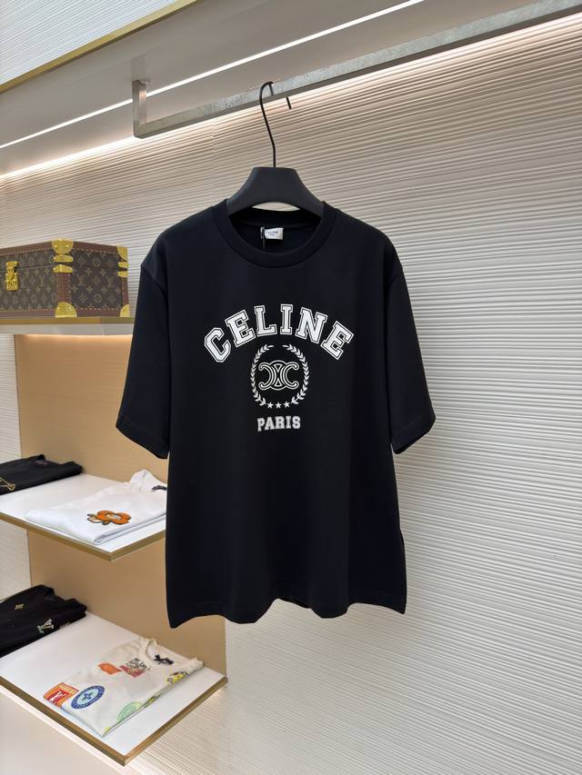 200 Celine Big Barley Circle Crew Neck Short-Sleeve T-Shirt Item No.: 1685101-A0