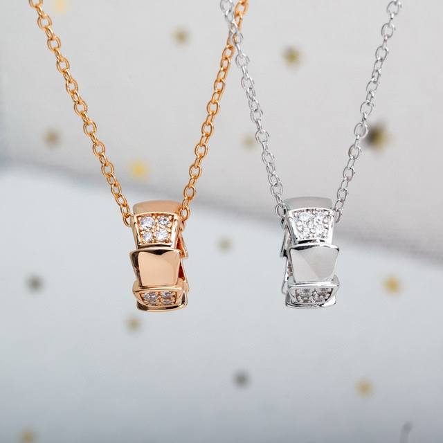 Price: 210 Bv Diamond-set Snake Bone Necklace. The design element is inspired by