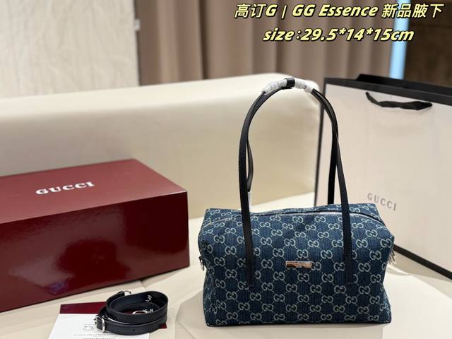 p180 新品 双盒包装 Gg Essence 新品腋下 Gucci Gg Essence 波士顿腋下包 大容量圆筒托特版型，可装手机、雨伞、化妆品、短伞