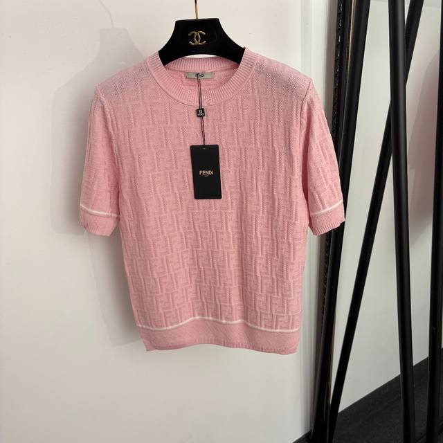 p130 Style No. 20265475 Fend* New Monogram F Jacquard Pullover Short-Sleeve Knit