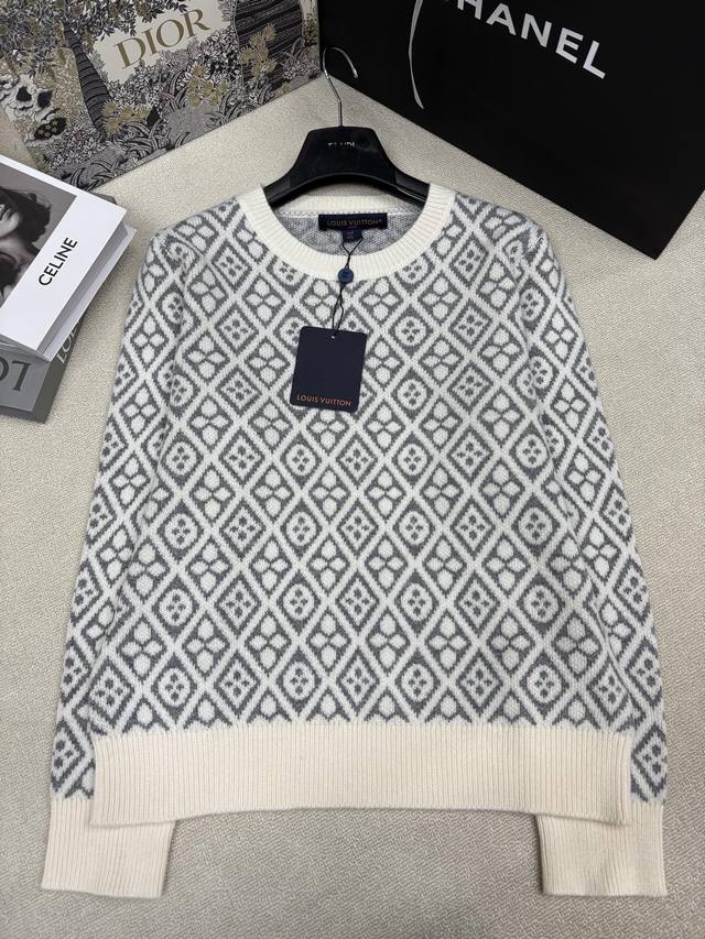 p230Lv Louis Vuitton *26 Autumn/Winter New Knitted Crew Neck Pullover Brand Logo