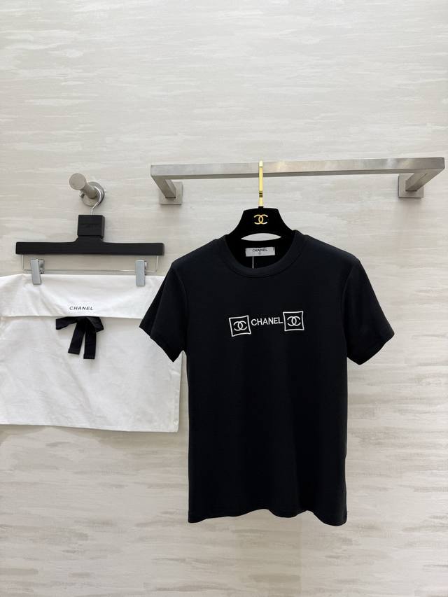 p200 Chanel2 Embroidered Logo T-Shirt Slim fit, cropped style, super flattering p200 Chanel2 Embroidered Logo T-Shirt Slim fit, cropped style, super flattering