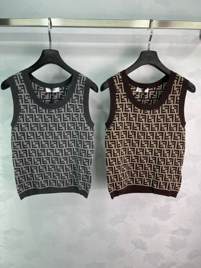 p180Fend* 2026 Spring/Summer New Jacquard Knit Vest! Made with custom cotton-nyl