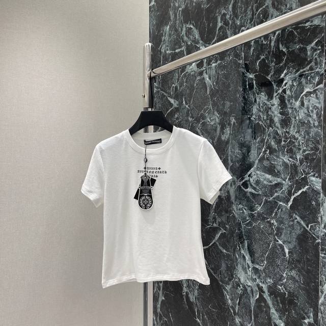 p200 Chrome Hearts 2026 Early Autumn New Printed Letter T-Shirt Crew Neck + Stra