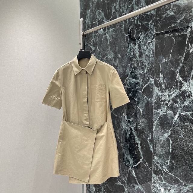 p430 Loewe 26 Early Autumn New Plaid Shirt Dress Classic Pointed Collar + Short