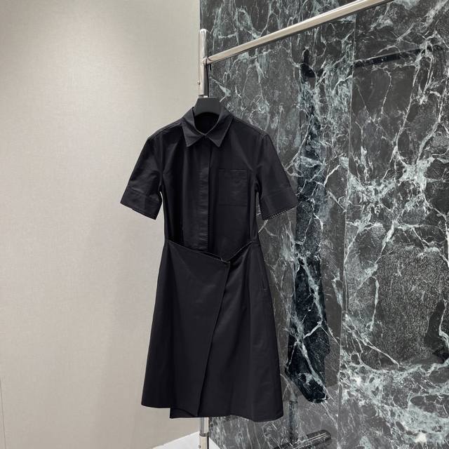 p440 Loewe 26 Early Autumn New Long Shirt Dress Classic Pointed Collar + Short S