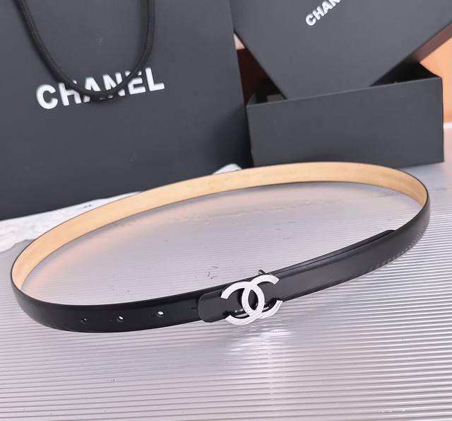 1802.0Cm Chanel belt, double-sided top-grain cowhide, length: 75.80.85.90.95.100