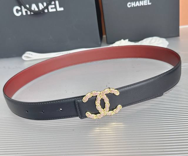 1903.0Cm Chanel belt, double-sided top-grain cowhide, length: 75.80.85.90.95.100