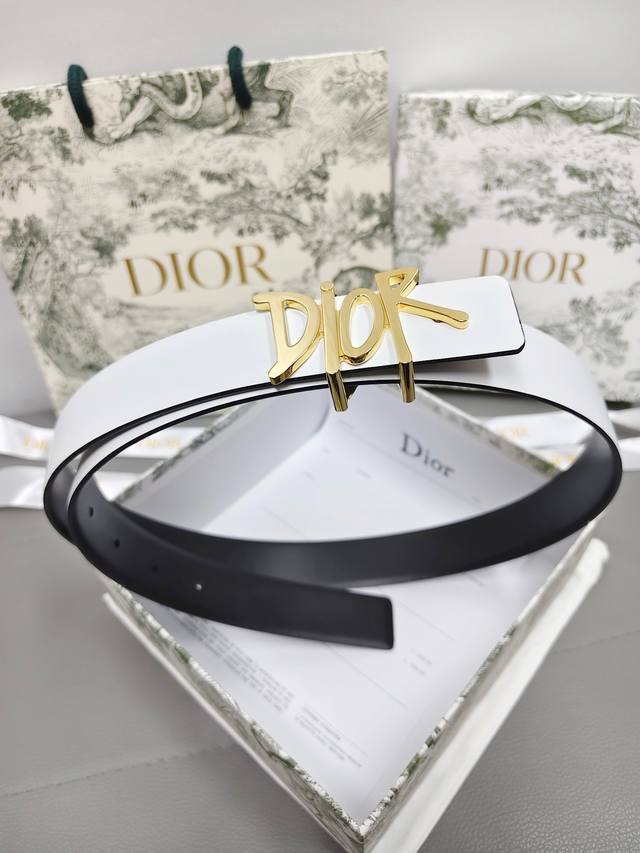 170 Dior original item, 3.0cm width, double-sided top-grain cowhide leather, sof