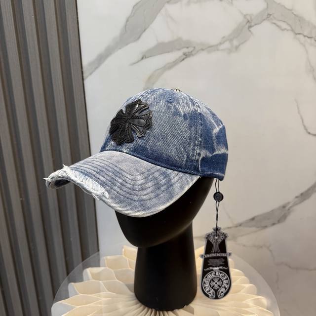 p50 Chrome Hearts new high-quality washed denim baseball cap, high-end custom ve