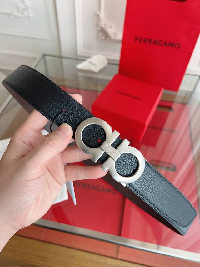 p200 Ferragamo Full set of new packaging, 3.5cm width, high-end custom men's lea