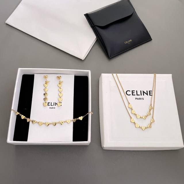Necklace p80, Bracelet p70, Earrings p70. C. This double-layered Celine necklace