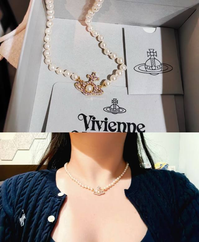 p110 西太后 Viviennewestwood 什么是快乐星球，来，这就是快乐星球！绝美土星西太后珍珠套装！西太后项链手链，重磅推荐，一定要整套入，闭眼入准