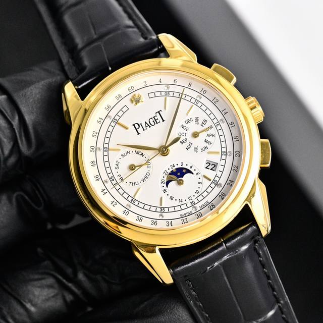 2020伯爵 piaget 多功能机械腕表 Mr2 高雅风范多功能腕表，工艺上乘和繁复，耀眼生辉 搭配9100机芯 零返修 功能汇集星期 月份 日期 月亮 太阳