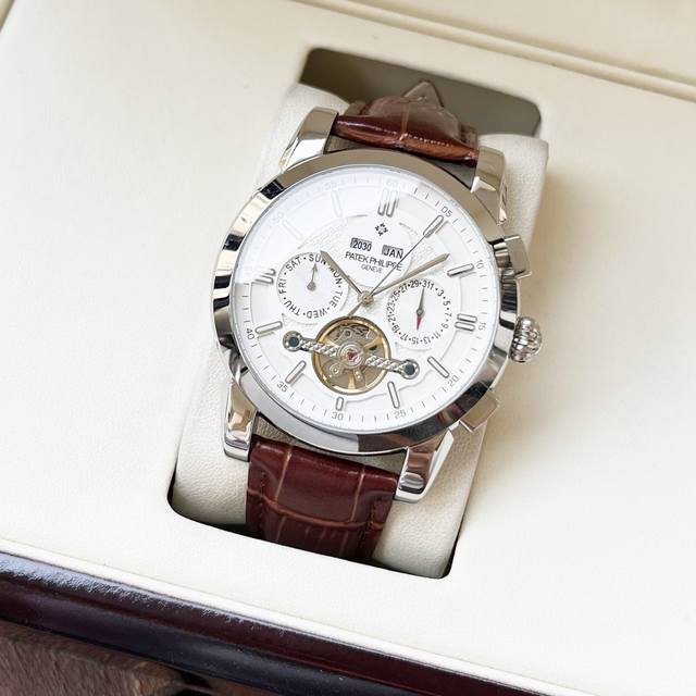 740 经典设计 优雅时尚 百达翡丽-patek philippe 男士腕表 全自动机械机芯 矿物强化玻璃 316L精钢表壳 真皮表带 时尚大方 商务必备 尺寸