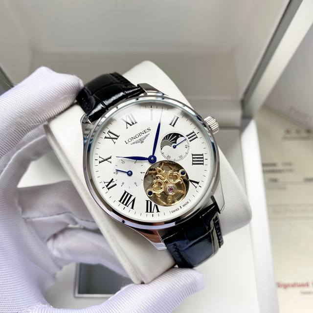 740 时尚风格 优雅气质 浪琴-Longines 男士腕表 全自动机械机芯 矿物强化玻璃 316L精钢表壳 真皮表带 简约设计 商务休闲 尺寸:直径42Mm