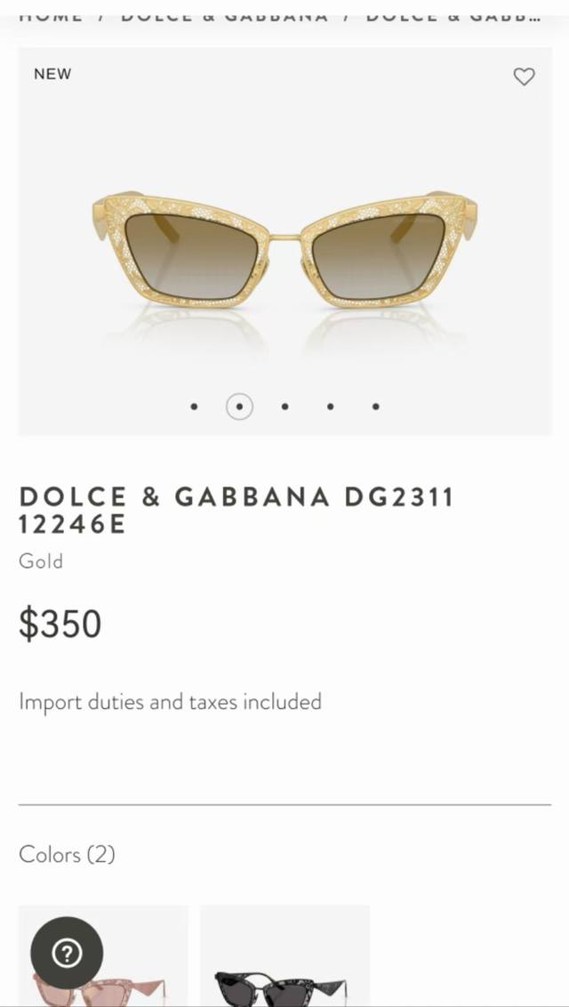 Dolce & Gabban*Model：Dg2311Size：51口20-145p190