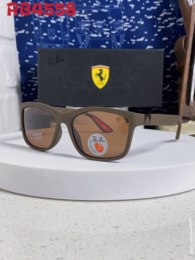p110 Rayban雷朋法拉利联名 2026新款偏光太阳镜方形框眼镜男女墨镜大框 Rb4558