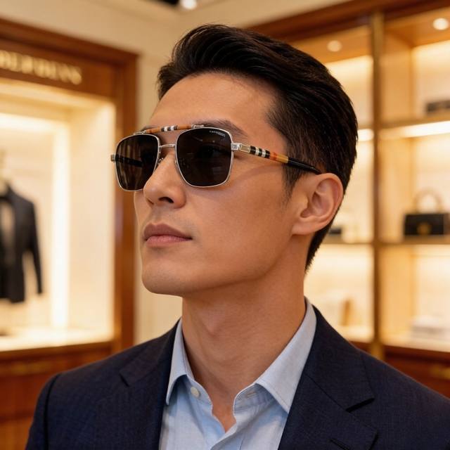 100￥p Burberry巴宝莉 新款连体驶驾镜墨镜出行必众备多明星同款 太阳镜 男女太士阳镜飞行
