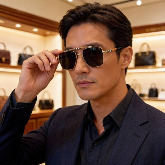 100￥p Burberry巴宝莉 新款连体驶驾镜墨镜出行必众备多明星同款 太阳镜 男女太士阳镜飞行