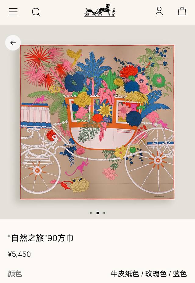 p190Shms2628 18姆米双面 90X90Cm斜纹真丝 爱马仕 自然之旅 p190Shms2628 18姆米双面 90X90Cm斜纹真丝 爱马仕 自然之旅