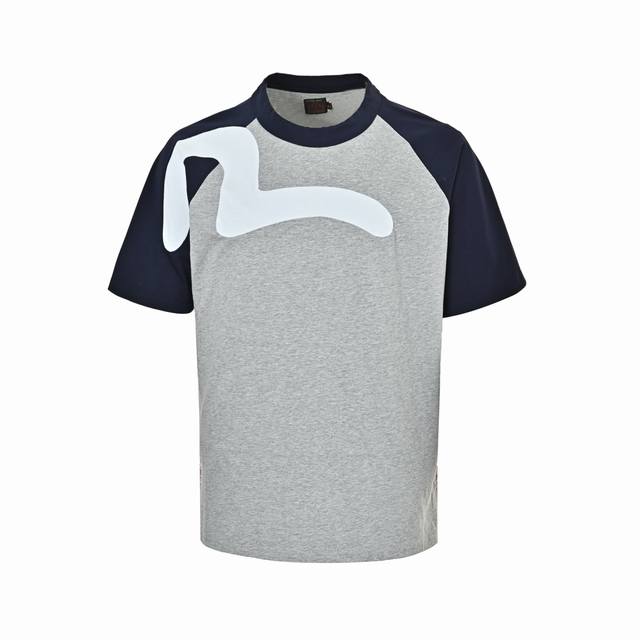 Local pickup: 140 Evisu Fortune God Patchwork Big M Short-Sleeve T-Shirt Popular
