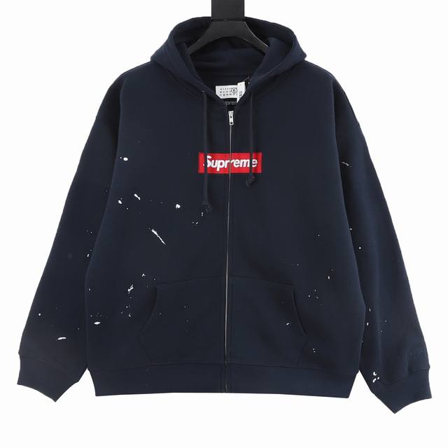 460 Supreme Collaboration Splatter Box Hooded Jacket - Black + Navy This is not 460 Supreme Collaboration Splatter Box Hooded Jacket - Black + Navy This is not