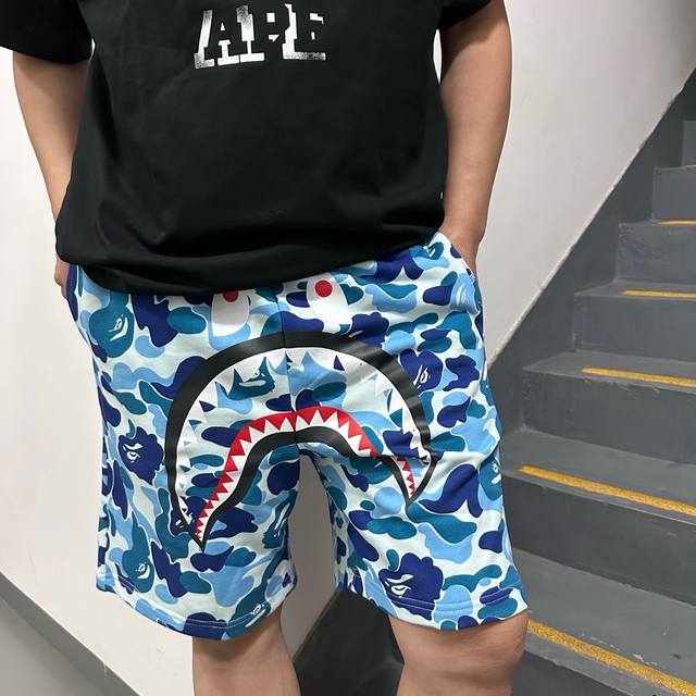 130 Xx557 Bape Camouflage Shark Elastic Waist Casual Shorts 340g Pure Cotton Cus 130 Xx557 Bape Camouflage Shark Elastic Waist Casual Shorts 340g Pure Cotton Cus