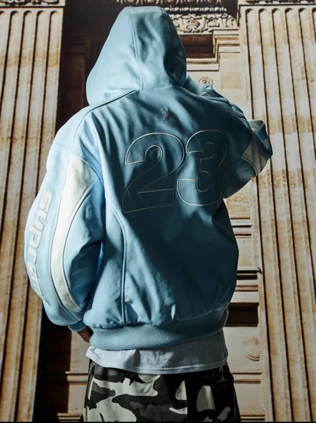 Provided by p390 Supreme Jordan Week 15 Hooded Leather Jacket, Embroidered Jump Provided by p390 Supreme Jordan Week 15 Hooded Leather Jacket, Embroidered Jump