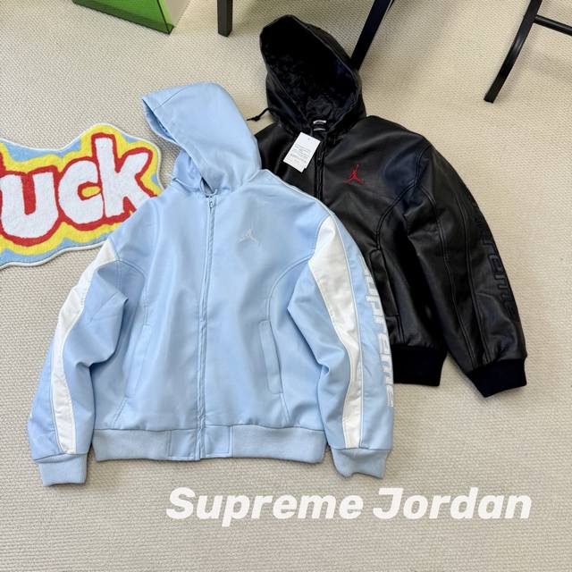 offers the p390 Supreme Jordan collaboration Week 15 Hooded Leather Jacket, feat offers the p390 Supreme Jordan collaboration Week 15 Hooded Leather Jacket, feat