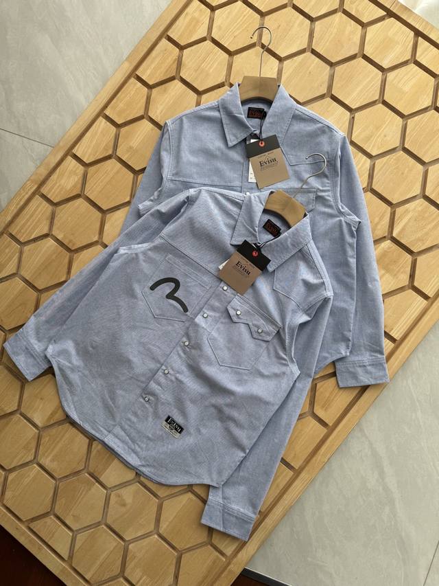 p120 Evisu Fushen 2025 Spring New Men's Seagull Logo Print Shirt 2Eshtm5Sl1073Rx