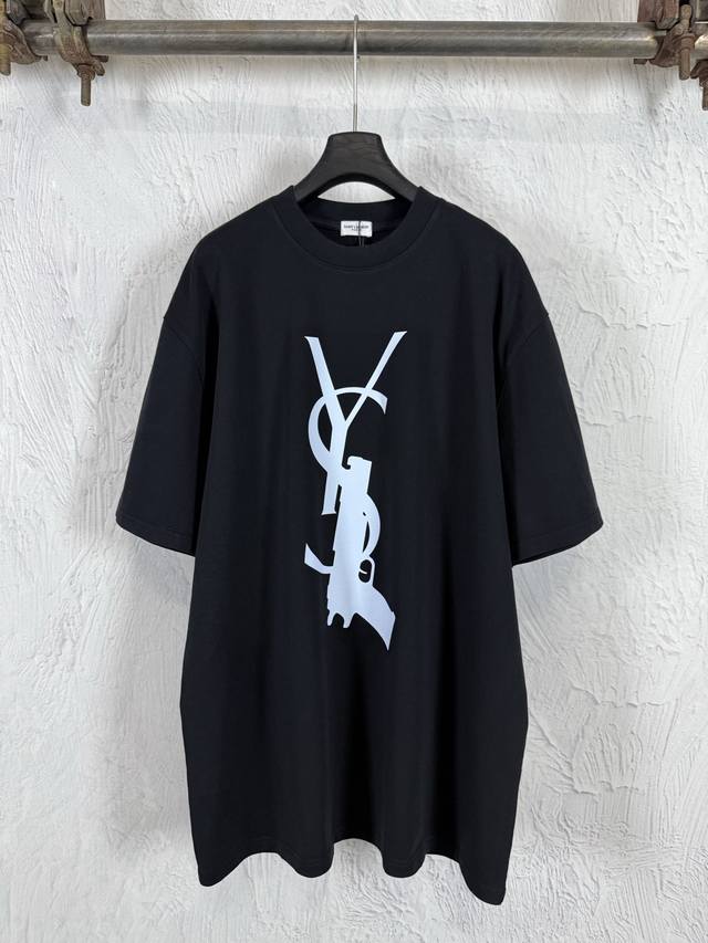 p160 - Heavyweight 400G Saint Laurent YSL Creative Pistol Logo Heavyweight Short