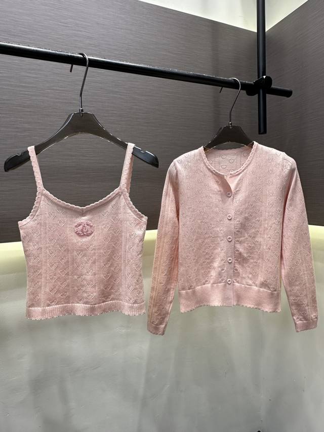 110 Style No.: 24530 Chanel 3D Double C Camisole and Cardigan Two-Piece Set