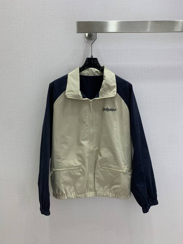Highly recommend YSL*2026Ss new vintage style coat, navy blue and khaki color sc