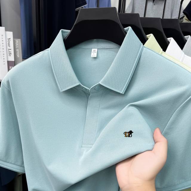 p160 Dior 2026 Spring/Summer High-Quality Men's Polo Shirt with Concealed Placke