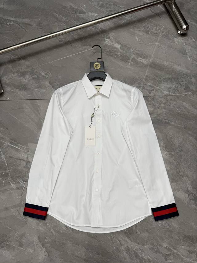 p220 Gucc* Gucci Tone-on Embroidered Ribbon Shirt Sizes: 38, 39, 40, 41, 42, 43 p220 Gucc* Gucci Tone-on Embroidered Ribbon Shirt Sizes: 38, 39, 40, 41, 42, 43