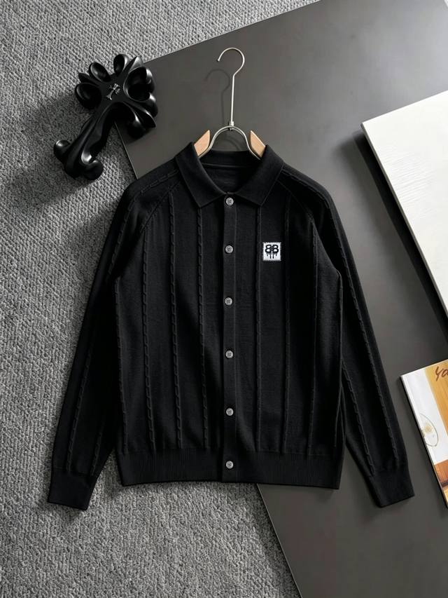 Ships the next day p290 Balenciaga 2026 Autumn/Winter Men's Lapel Knit Cardigan,