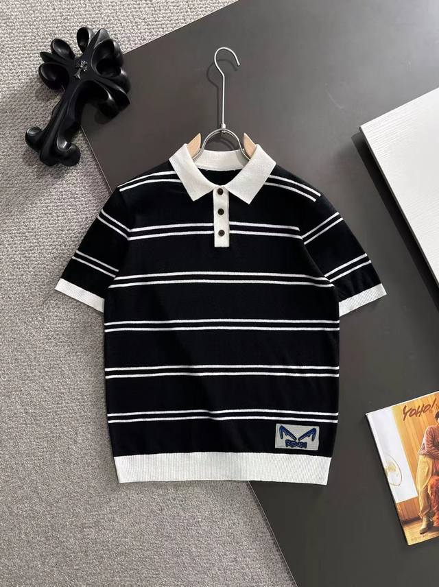 Ships the next day p180 Fendi 2026 Summer Men's Knit Solid Color Lapel Textured Ships the next day p180 Fendi 2026 Summer Men's Knit Solid Color Lapel Textured