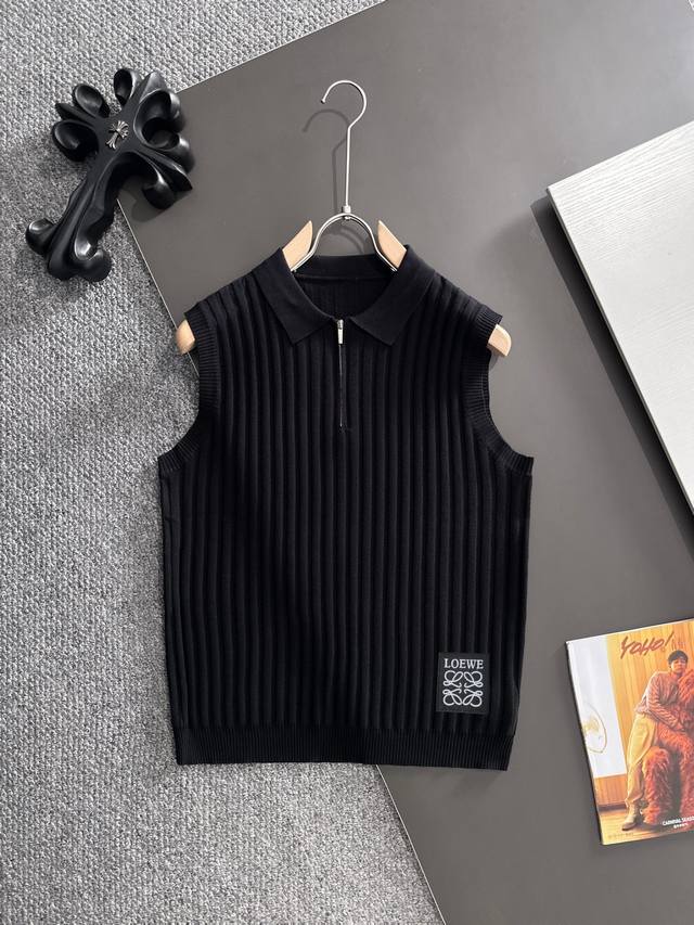 Ships the next day p180 Loewe 2026 New Spring/Summer Men's Ice Silk Knitted Vest Ships the next day p180 Loewe 2026 New Spring/Summer Men's Ice Silk Knitted Vest