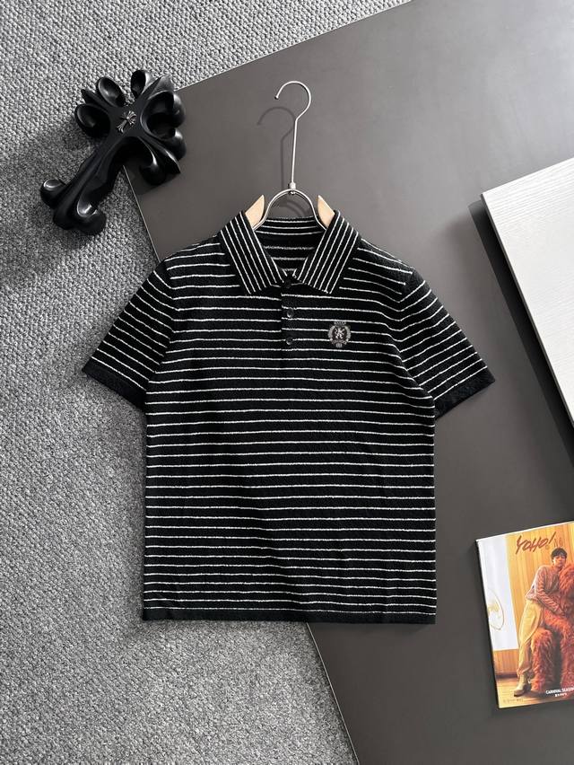 Ships the next day p180 Balenciaga 2026 Spring/Summer Men's Striped Knit Polo Sh