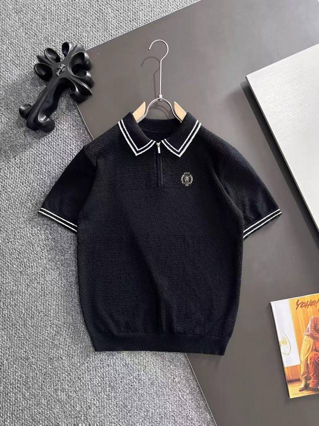 Ships the next day (p180) Balenciaga 2026 Spring/Summer Men's Half-Zip Knit Polo