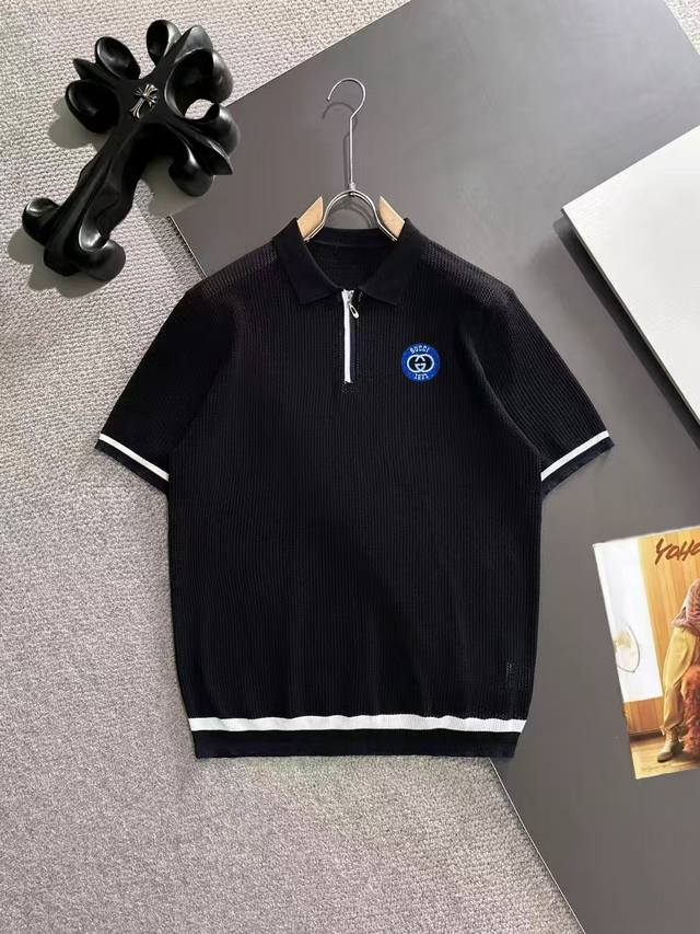 Ships the next day (p180) Gucci 2026 Spring/Summer Half-Zip Men's Knit Polo Shir Ships the next day (p180) Gucci 2026 Spring/Summer Half-Zip Men's Knit Polo Shir