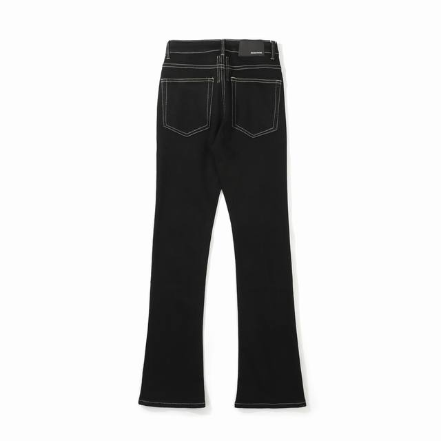 110 Dc Ribbed Flared Elastic Jeans with Complete Accessories Try-on: Height 175c