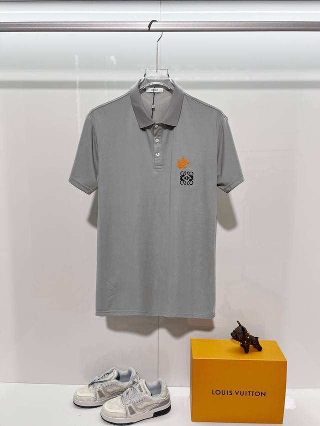 110 Lowew Casual Short-Sleeve Polo Shirt with Lapel Collar. Features classic col