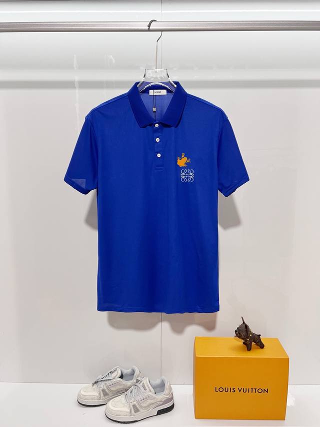 110 Lowew Casual Short-Sleeve Polo Shirt with Collar, Classic Color Block Flat C