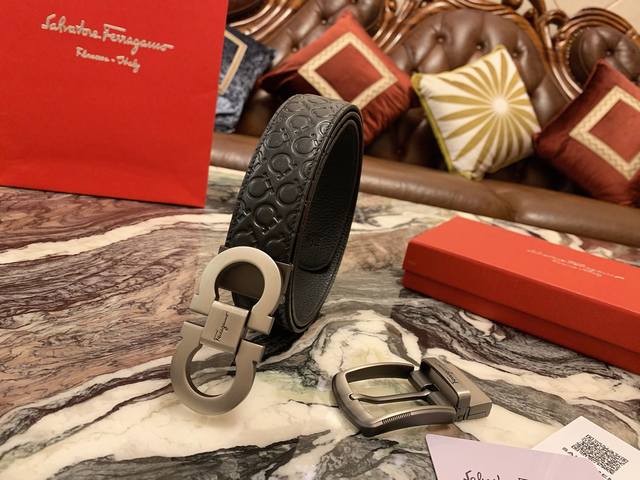 One belt with one buckle 290 One belt with two buckles 310 Ferragamo men's belt,