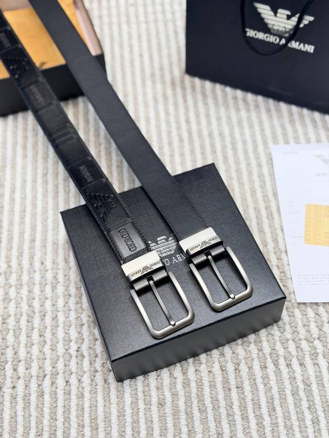 Full Packaging 290 Emporio Armani Black Leather Belt This Emporio Armani black l
