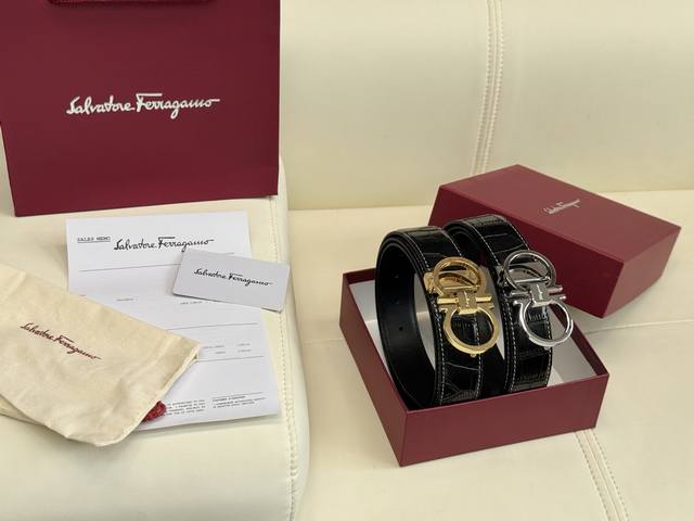 Upgraded version 160 Ferragamo!! High-quality belt, original single-piece cowhid