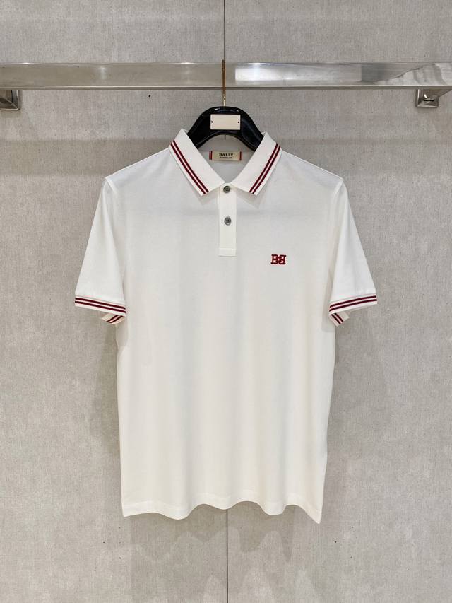 p300 Bally 2025 Spring/Summer New Mesh Polo Shirt, Men's Short-Sleeve Business C